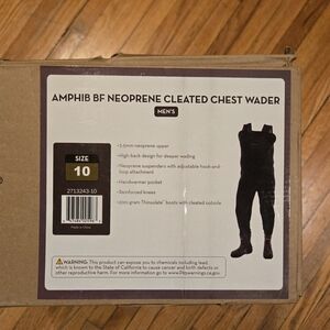 NWT Amphib Frogg Toggs Neoprene Cleated Bootfoot Chest Waders Sz 10 Forest Green